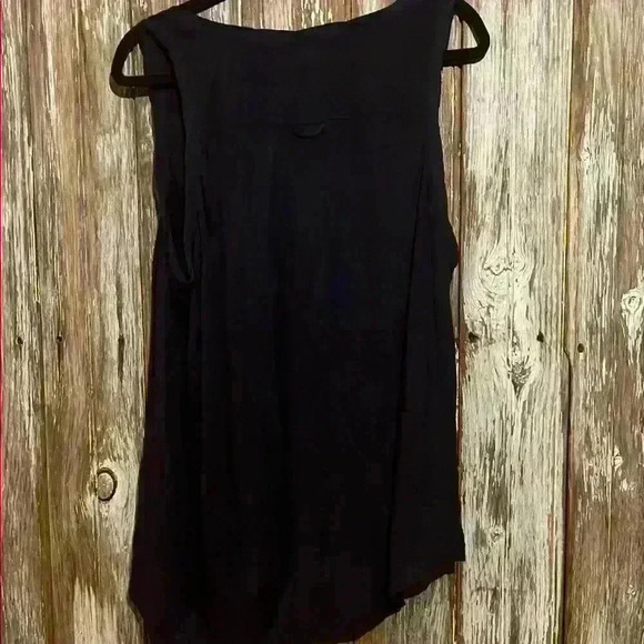 FREE PEOPLE Navy Blue Button-Front Tank Top - Picture 4 of 5